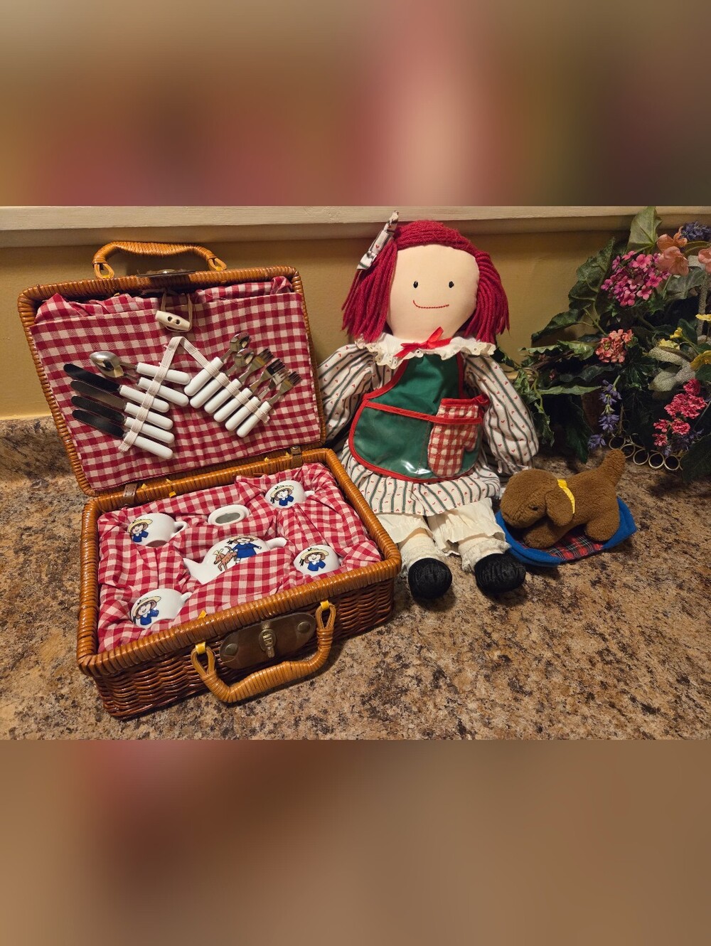 Vintage Madeline Doll And Picnic Basket